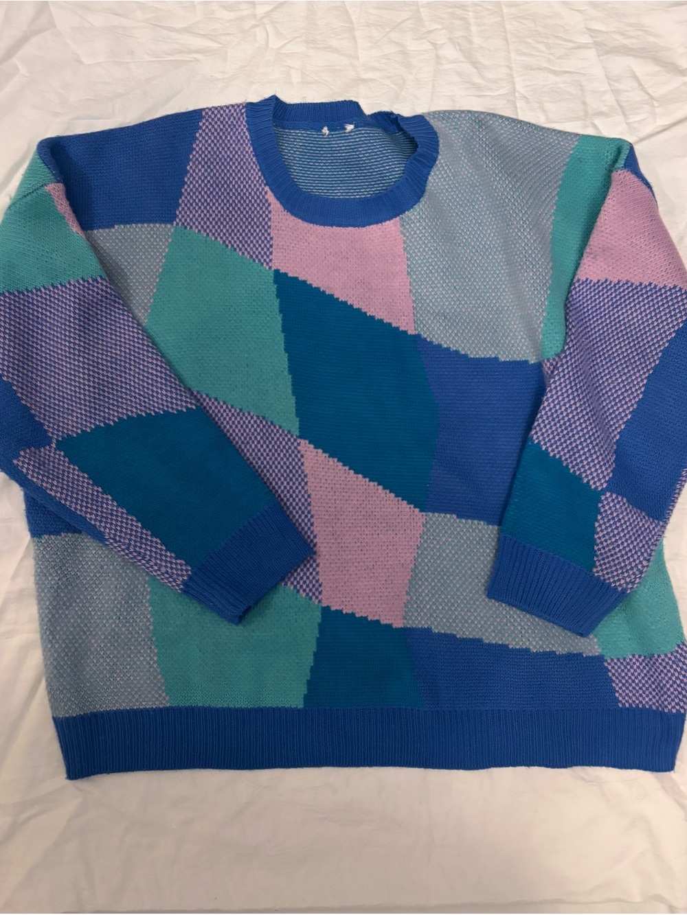 80’s Crewneck Sweater - Blue, Teal, Lavender